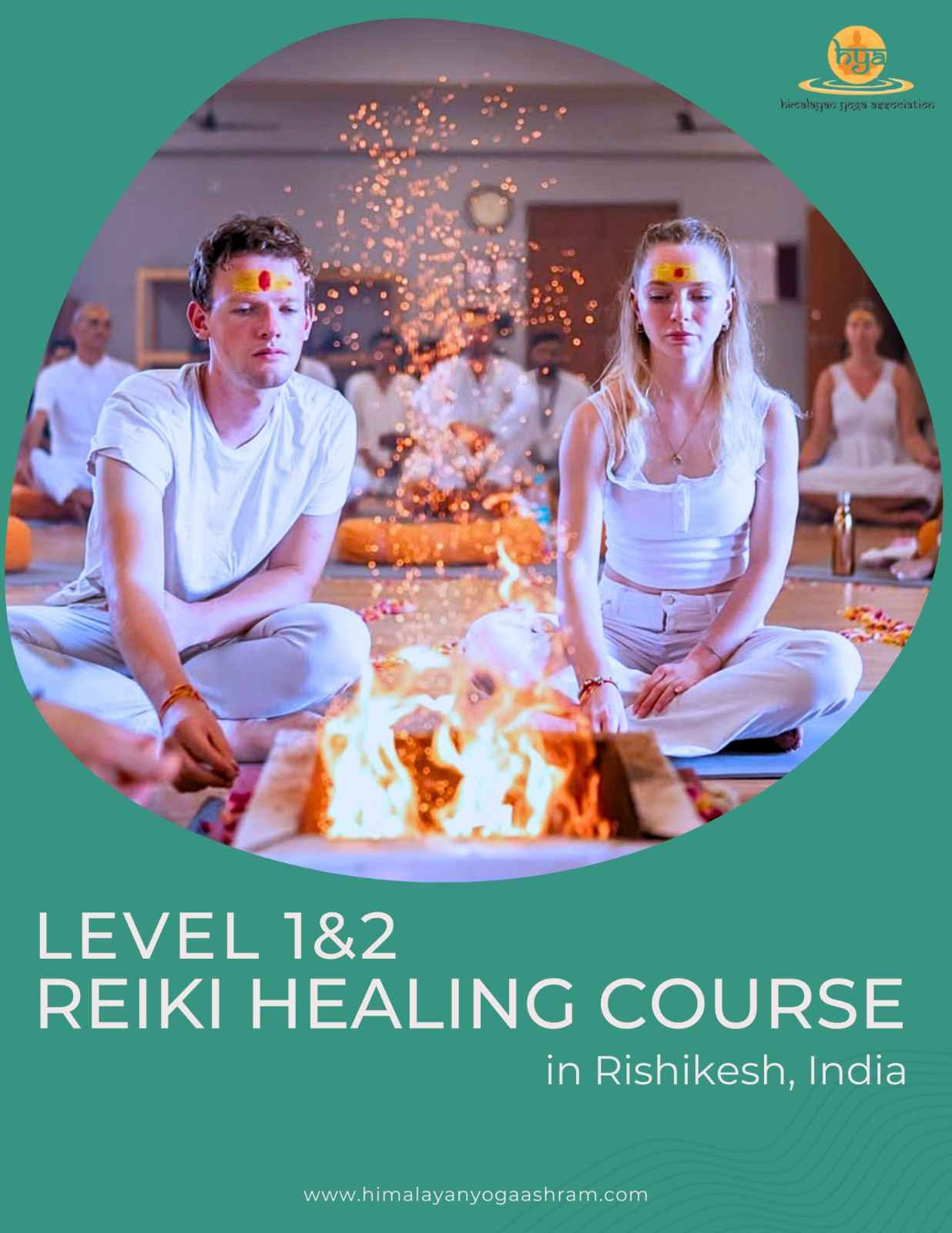 1 ir 2 lygio reiki gydymo kursas Rišikeše, Indijoje HYA